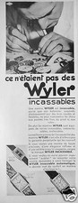 PUBLICITÉ 1933 MONTRES WYLER