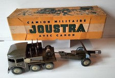 JOUSTRA Camion Militaire Tôle avec Canon & Boite Ref 701 Complet Voir Video