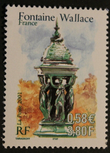 Timbre france fontaine - france,
