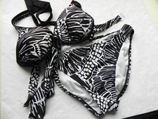 Maillot de bain deux-pièces Mockiko  imprimé noir et  blanc 38