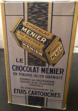 CHOCOLAT MENIER BOITE VIDE EN CARTON DE 1 K CHOCOLAT EN POUDRE petite fille edia