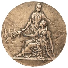 Médaille bronze Argenté  " Syndicats des Produits Chimiques & Engrais " COUDRAY