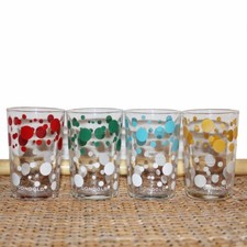 Lot de 4 verres à eau pois biscuits Gondolo vintage