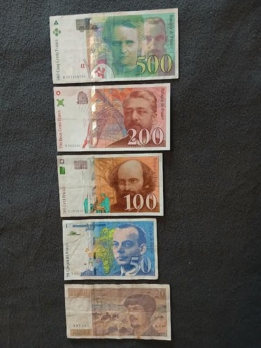 Billets francs usagés - francs, (3)