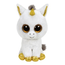 Ty bonnet licorne blanche pégase peluche 15cm