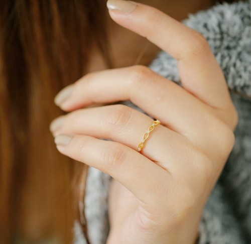 14k solide bague diamant - 14k,