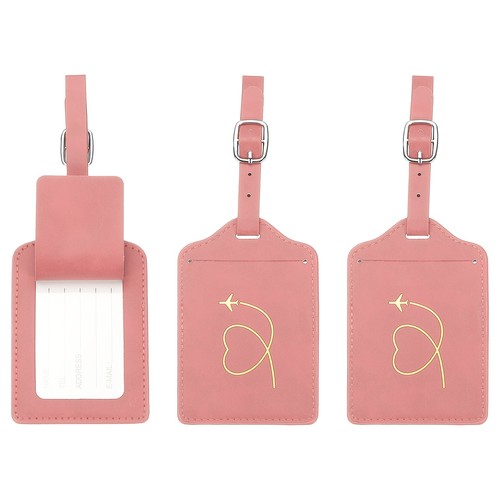 Etiquettes bagages cœur cuir