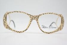 Lunettes Vintage Paloma Picasso 3719 40 Blanc Noir Marron Or Ovales