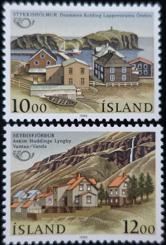 Timbres islande villes - d',
