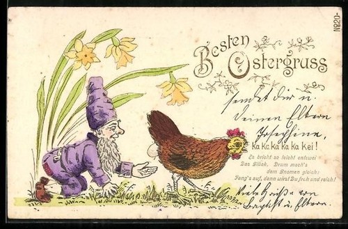 Carte postale gaufrée naine