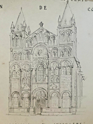 Tableau ancien encre eglise - ancien,