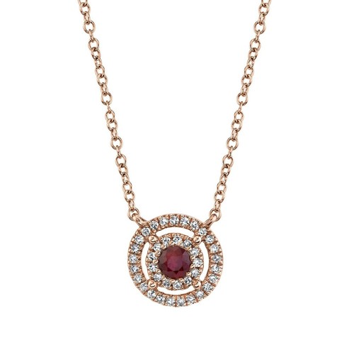 14k rose rubis diamant - or,