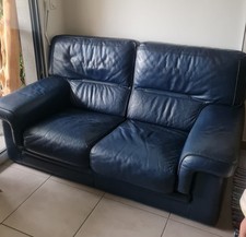 Canapé Cuir Bleu, 2 places