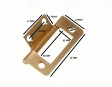 Chasse Charnière Armoire Placard Eb Acier Plaqué Laiton 50mm + Vis 6 Paires