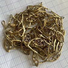 Ancienne chaîne Grand sautoir 158cm en argent Doré 925 vermeil maille filigranes