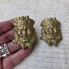 Paire Bronze D'Ornement Tête