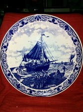 GRAND plat ( 39cm de Diam) Delfts Blauw Chemkefa Holland