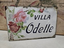 Plaque émaillée de Villa - Ancienne plaque émaillée