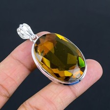 Pendentif bijou ovale citrine