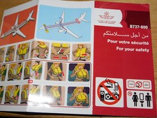 SAFETY CARD ROYAL AIR MAROC boeing B737-800 CARTE CONSIGNES de SECURITE AVION