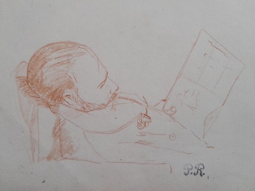 Dessin ancien sanguine pierre - sanguine,