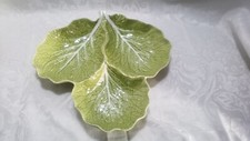 Plat vintage 3 compartiments feuille de chou