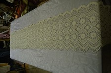 ANCIEN GRAND CHEMIN DE TABLE 3 M 50 CENTRE BRODERIE CROCHET POUR NAPPE 
