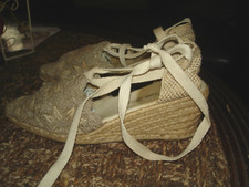 ESPADRILLES aux talons Compensés "  Sable Chaud  " - T. 37 - Bon état -