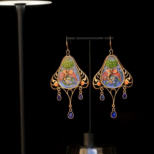 Boucles oreilles doré gros - boucles, d'oreilles