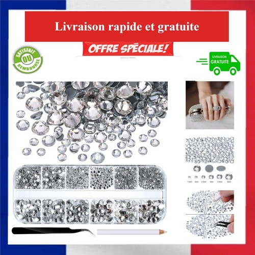 2000 pièces strass verre - pièces,