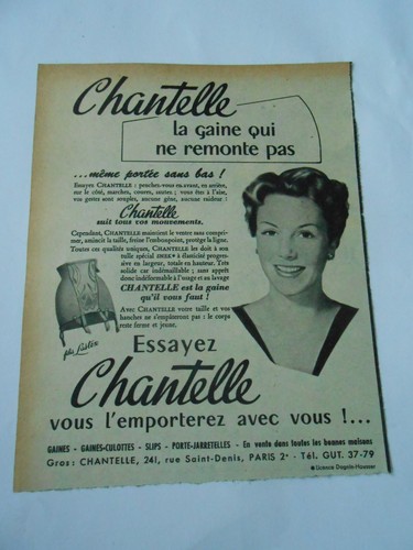 Publicité 1952 chantelle la - ,