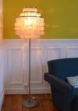 Verner PANTON - Lampadaire sur pied avec disques de nacre - Très belle ambiance