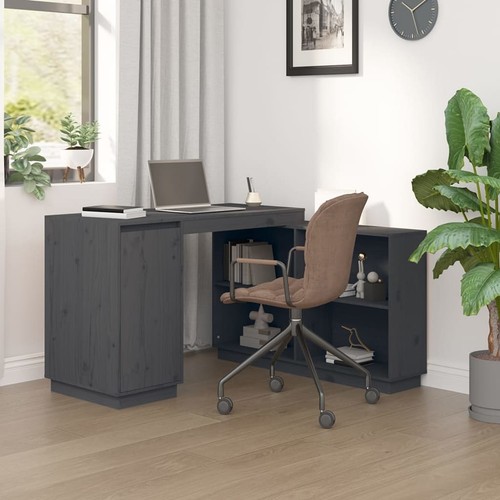 Bureau gris 110x50x75 - gris, bois