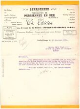 NEUILLY-PLAISANCE (93) USINE de PERSIENNES / SERRURERIE "Ch. THIRION" en 1929