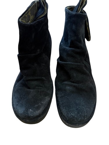Black suede fly london booties - london,