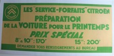 AFFICHE FORFAIT SERVICE CITROEN ROSALIE 8 10 15 cv 1932-38 C4 C6 TRACTION DS 2CV