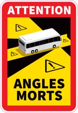 2 Autocollants Stickers Danger Angle mort véhicules lourds Bus Car L.170 x H.250