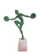 Statue bronze patiné Art