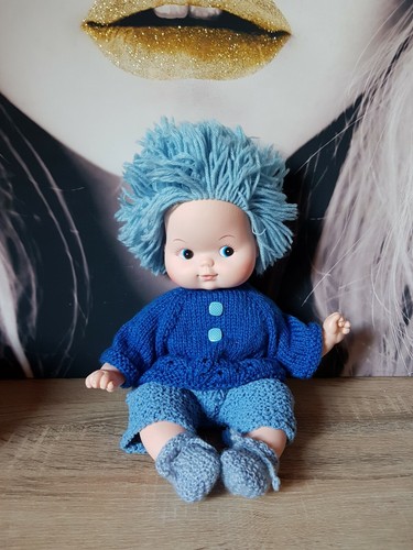 Ancienne poupée cheveux laine - cheveux,