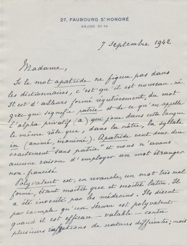 écrivain abel hermant lettre - hermant,