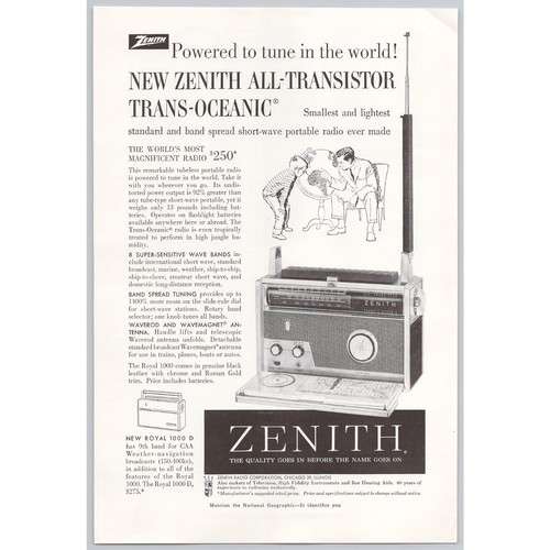 Zenith short wave - wave, radio