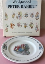 ASSIETTE ∅ 20 cm WEDGWOOD PETER RABBIT. Beatrix POTTER.Vintage, boîte d’origine