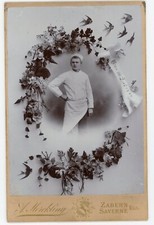 PHOTO CABINET carte Saverne Zabern Merckling, un homme métier boulanger boucher