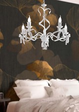 Lustre En Fer Forgé Blanc