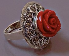 Ancienne bague argent corail