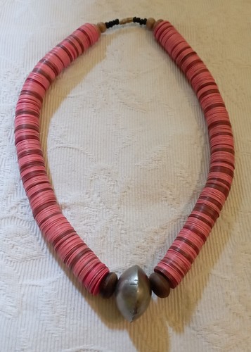 Collier ethnique perles - ,