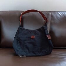 Longchamp Paris Made In France Sac À Main Cuir Et Toile Noir