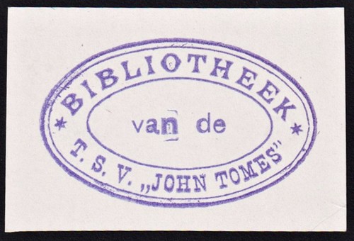 Exlibris john tomes - t.s.v.,