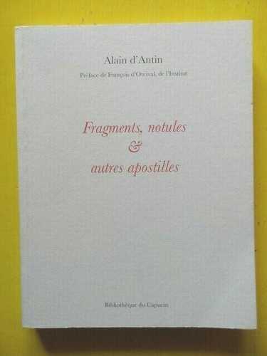 Alain antin fragments - d'antin,