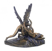 Italfama Antonio Canova Cupidon & Psyché Statue De, Large 27cm Bronze Résine